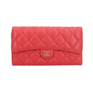 Chanel Matelasse long wallet caviar leather